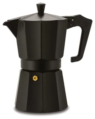Mokka-Kanne Espressokocher 6 Tassen, schwarz, Aluminium
