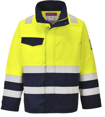 Produktbild von Portwest MV25 Warnschutz MODAFLAME Jacke Yellow/Navy Gr. M