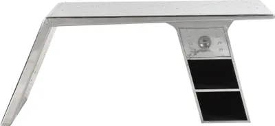 Produktbild von SIT Möbel Schreibtisch | 2 offene Fächer, 1 Schublade | mit Alu beschlagen | aus Mangoholz und MDF | B 175 x T 60 x H 75 cm | silber | 81707-21 | Serie AIRMAN