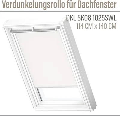 Immagine prodotto di VELUX DKL SK08 1025SWL Tenda oscurante 114x140 (DKL) Guide laterali argento Bianco