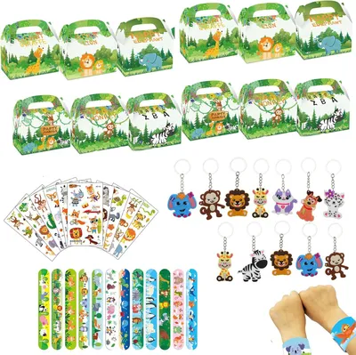 Produktbild von Dschungel-Geburtstagsgeschenk, Kindergeburtstag, Gastgeschenke, 48 Stück, Partygeschenke, Kindergeburtstagsset, Partygeschenke, Kinder, Geschenk, Kind