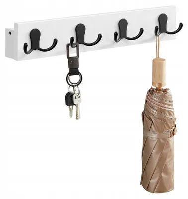 Produktbild von Songmics Bambus Wandgarderobe mit Ablage Weiß
