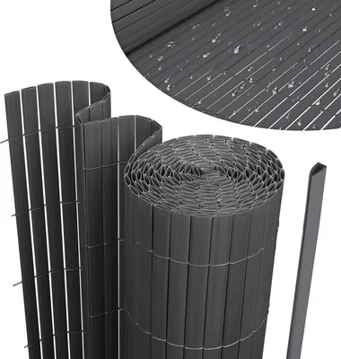 Produktbild von Jopassy PVC Sichtschutzzaun Sichtschutzmatte Gartenzaun Sichtschutz Windschutz für Balkon &Terrasse, Grau 90x400cm