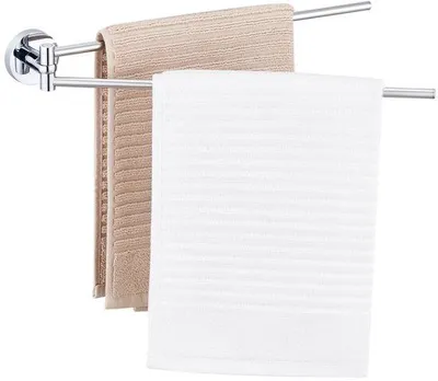 Produktbild von Doppelhandtuchhalter Badezimmer Handtuchhalter 40cm Handtuchständer Zweiarmliger Badezimmer Handtuchhalter Wandmontage Edelstahl Glänzend Chrom