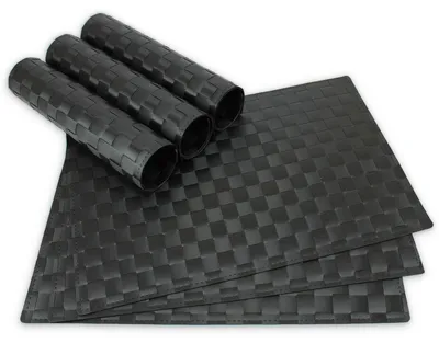 Produktbild von Tischsets MODERN 6er Set Schwarz als Tischuntersetzer