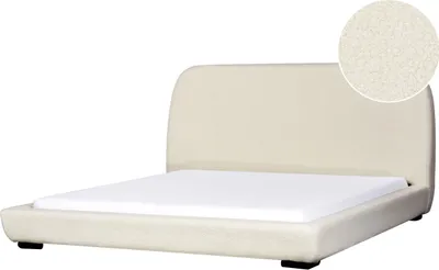 Obrázok produktu pre BELIANI Posteľ béžová buklé čalúnenie polyester 180 x 200 cm lamelový rošt s čelom moderný tradičný štýl spálňa