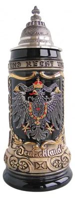 Bierkrug mit Wappen, Seidel 0,5 l, Glas, rund, klassisch