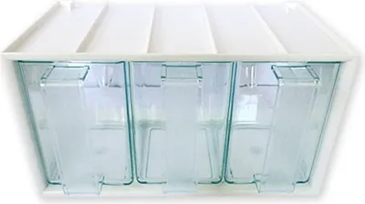 Produktbild von 3er Schüttenkasten LUXUS grün transparent inkl. 3 Schütten / Mehlschütte / Küchenschütte