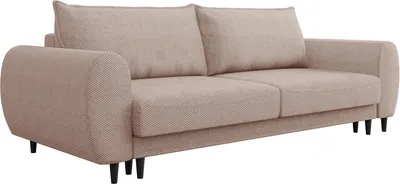 Produktbild von MIRJAN24 Sofa Sonia, Schlafsofa mit Bettkasten und Schlaffunktion, Holzfüße, Wohnzimmer Polstersofa, Rückenlehne in Form beweglicher Kissen (Farbe: Onega 15)