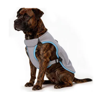 Produktbild von Hundekühlweste mit Kühlakkus, Hundekühlweste für den Sommer, Grau XL