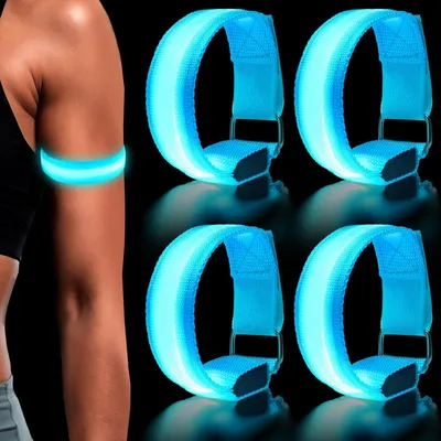 Obrázek produktu pro 4 kusy LED náramků, reflexní pásky s blikajícími světly