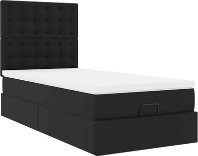 Immagine prodotto di Letto Pouf con Materasso Nero 100x200 cm Pelle finta