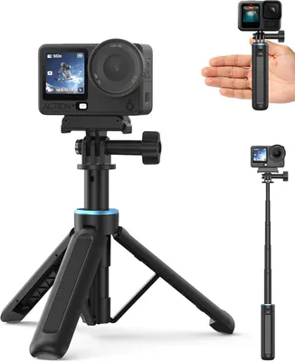 Obrázek produktu pro Stativ pro akční kameru, 37 cm, teleskopický selfie tyč, držadlo, vhodné pro cestování