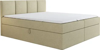 Produktbild von Boxspringbett RAFI 120x200  mit 2 Bettkästen, Bonell-Matratze und Topper. Farbe: Beige