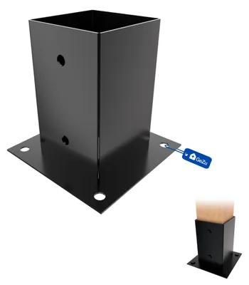 Produktbild von GeZu Impex Aufschraubbodenhülse 91 x 91 mm Schwarz Pulverbeschichtet Aufschraubhülse