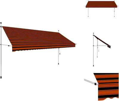 Produktbild von vidaXL Einziehbare Markise Handbetrieben 350 cm Orange und Braun - Markisen