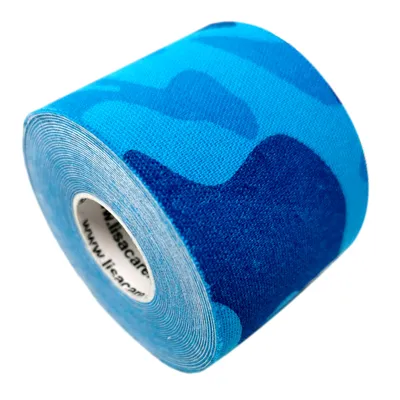 Produktbild von LisaCare Kinesiologie Tape - Camouflage Blau - 5cm x 5m