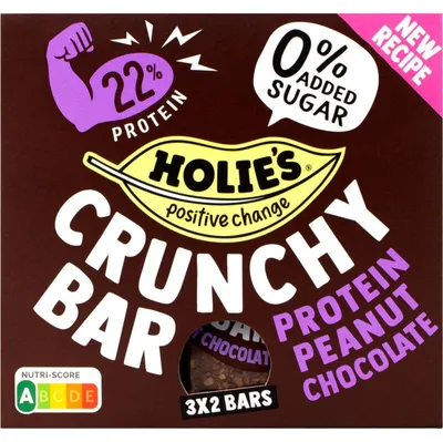 Image de Holie's Crunchy Protein Bar Cacahuète Chocolat 120g – Snack croquant
