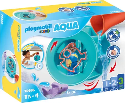 Produktbild von PLAYMOBIL 1.2.3. 70636 Wasserwirbelrad mit Babyhai