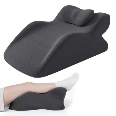 Immagine prodotto di Cuscino per le gambe, alto 9,45 pollici, per sollevare le gambe, cuscino a cuneo per dormire, allevia il mal di schiena, bruciore di stomaco