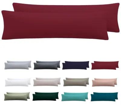 Productafbeelding van Kussensloop voor zijslapers, 40 x 145 cm, set van 2 – Kussensloop 40 x 145 cm, rood, 100% microvezel, met rits, zacht en kreukvrij