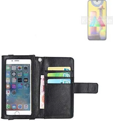 Produktbild von K-S-Trade Handy Hülle Schutz Hülle Kompatibel mit Samsung Galaxy M31 Case mit Displayschutz / Schutzfolie Flip Cover Wallet case Etui Hülle schwarz
