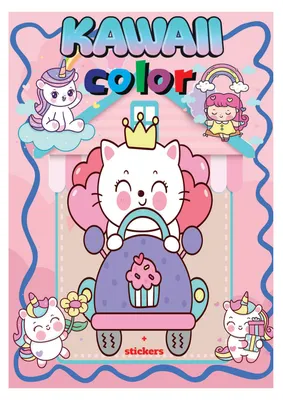 Immagine prodotto di Libro da colorare "Kawaii Color" con adesivi