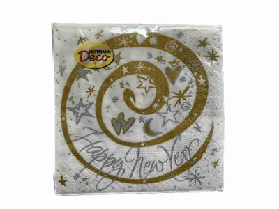 Produktbild von 4 x 20 Servietten, 25 x 25 cm, 3 lagig, " Happy New Year "