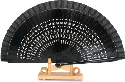 Produktbild von Holzfächer Handfächer Fächer Holz Dekofächer schwarz (03)
