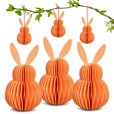 Produktbild von Osterdeko Ostereier zum Aufhängen orange 6er Set Dekohänger
