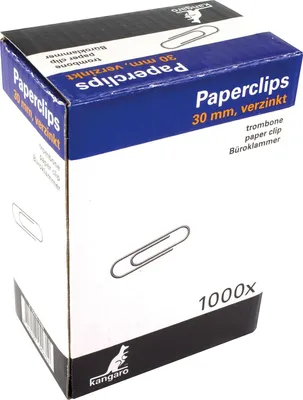 Immagine prodotto di kangaro  K-10030-1000 kangaro Büroklammern, verzinkt, 30 mm, silber
