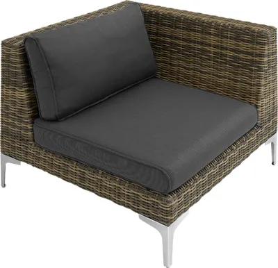 Image de Ensemble de tables modulaires Villanova en aluminium, coin gauche - gris anthracite chiné