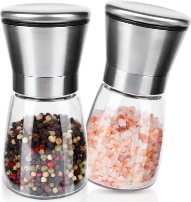 Obrázek produktu pro Nastavitelné ruční mlýnky na pepř a sůl, sada dvou