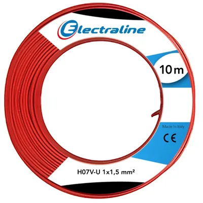 Obrázek produktu pro Kabel na cívce H07V-U, 1 x 1,5 mm², délka 10 metrů, červený