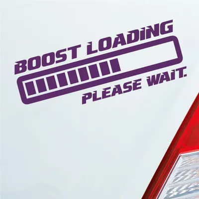 Produktbild von Auto Aufkleber Boost Loading Please Wait Tuning 15x5 cm Lila Sticker Heckscheibenaufkleber