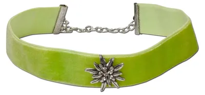 Produktbild von Alpenflüstern Trachten-Samt-Kropfband breit Strass-Edelweiß - Trachtenkette enga