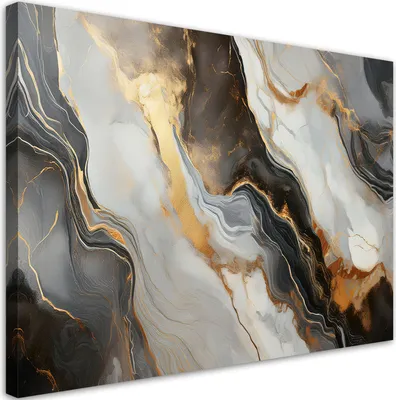 Produktbild von Leinwandbild Schwarz Grau Marmor Industriell Abstrakt 90x60 Feeby Weiß bild für die wand bereit zum aufhängen