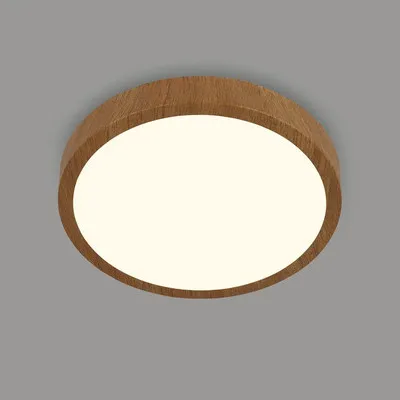 Zdjęcie produktu dla Lampa sufitowa LED BRILONER RUNA WOOD, ciepłe białe światło, metalowa ramka w kolorze drewna, kolor drewna, 38 x 5 cm