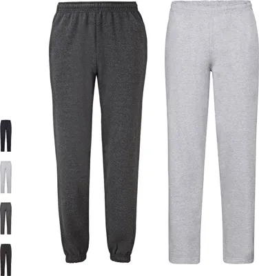 Immagine prodotto di 2 pezzi Fruit of the Loom Classic Open Hem Jog Pants, colore: nero - gamba aperta, taglia: XL