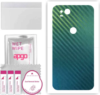 Produktbild von apgo Rückseite Schutzfolie, Skin, kompatibel mit Google Pixel 2, Hinten Displayschutzfolie aus Vinylfolie, kratzfest, einfache Montage - Kohlenstoff-Chamäleon CAKA1