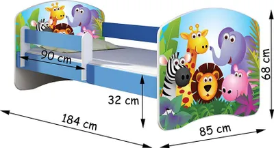 Image de ACMA lit d'adolescent lit d'enfant lit junior set complet avec matelas sommier à lattes et protection antichute bleu 14 Goal ! !! 180x80