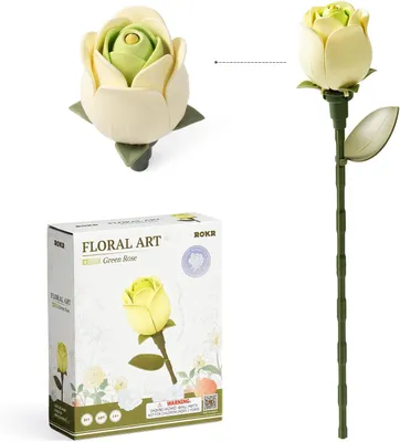 Produktbild von Konstruktionsklötze Set Bauklötze 3D Blumenstrauß Rose Grün 37 Teile