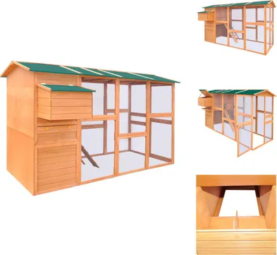 Zdjęcie produktu dla vidaXL Drewniany kurnik 295x163x170 cm - Siedliska i wybiegi dla małych zwierząt
