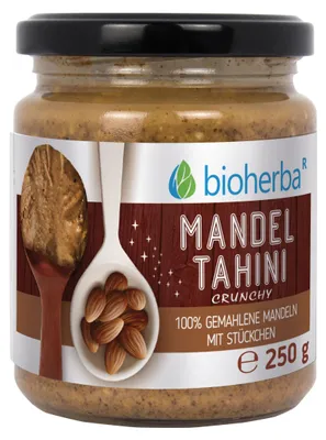 Produktbild von Bioherba Mandel Tahini Crunchy 100% gemahlene Mandeln 250 g