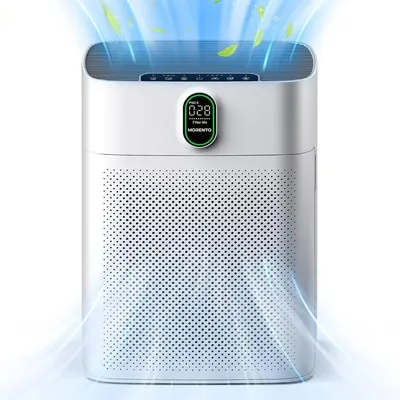 Produktbild von Luftreiniger Allergiker mit HEPA Luftfilter gegen von Staub Pollen und Tierhaaren entfernen, CADR 300m³/h für 100㎡ Raucherzimmer 24dB Timer