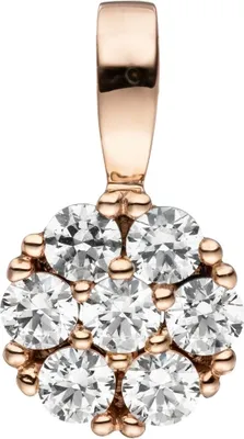 Produktbild von Anhänger aus 333 Gold Rotgold mit 7 Zirkonia weiß Halsschmuck Goldanhänger Damen