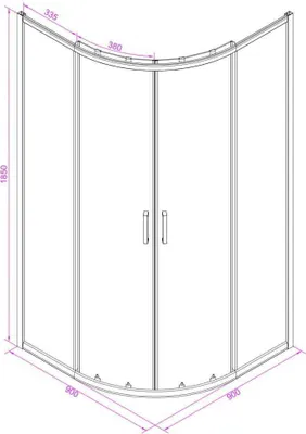 Immagine prodotto di Box doccia curvo 90x90 cristallo 4 mm serigrafato | Venere