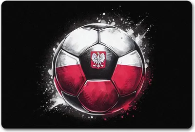 Produktbild von Fußball Polen Flagge Fußmatte in 40x60 cm ohne Rand