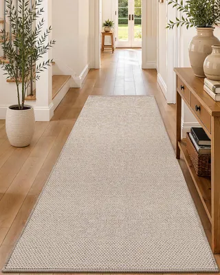 Küchenläufer Antirutsch Waschbar 91x243 cm, Beige