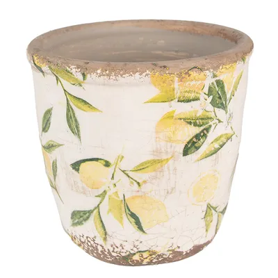 Produktbild von Clayre & Eef Blumentopf Ø 11x10 cm Gelb Keramik Zitrone